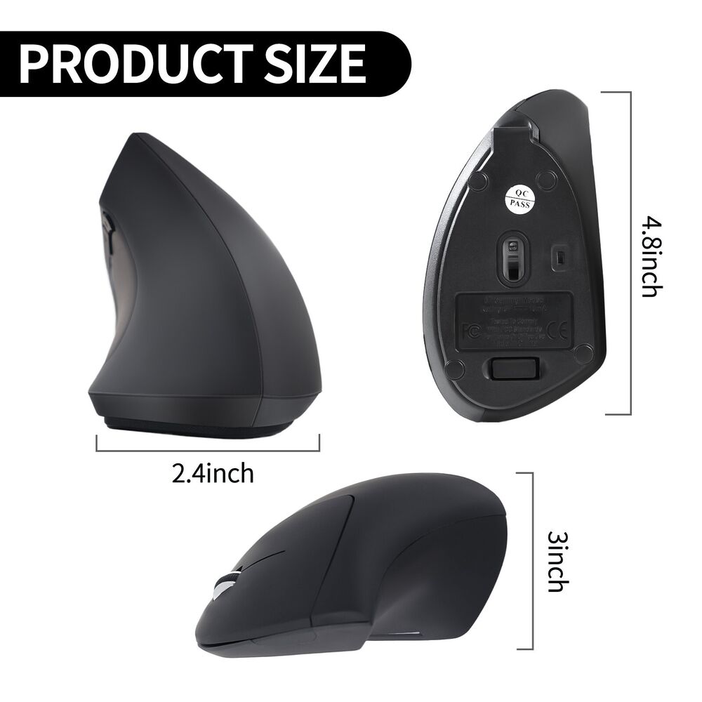 Ergonomic Vertical Wireless Mouse for Comfort and Precision