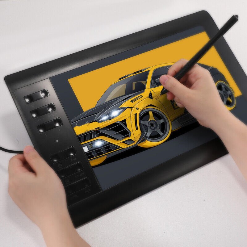 10x6 inch Professional Digital Drawing Tablet with Battery-free Pen