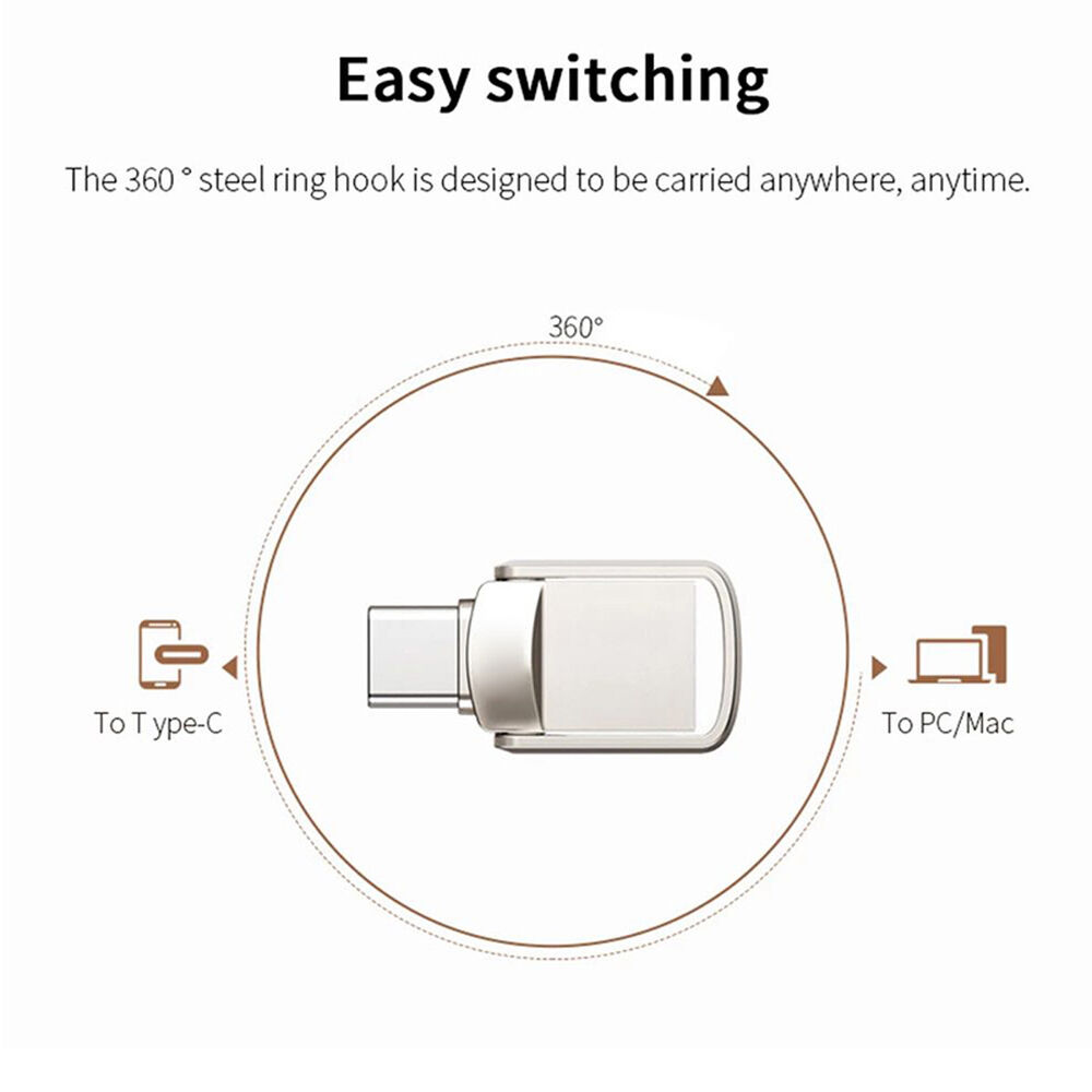 High-Capacity 1TB/2TB USB 3.0 Type-C Flash Drive for Speedy Data Transfer