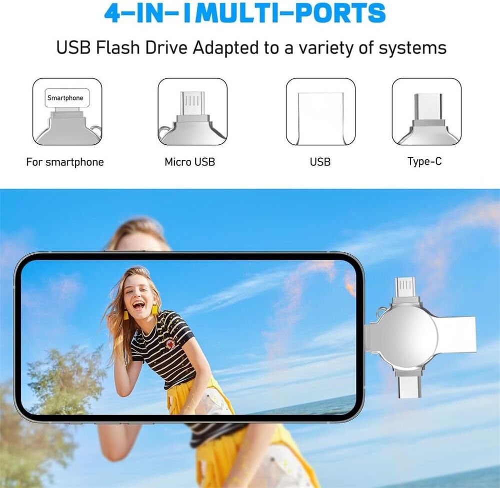 High-Capacity 4in1 USB 3.0 Flash Drive with OTG Type-C