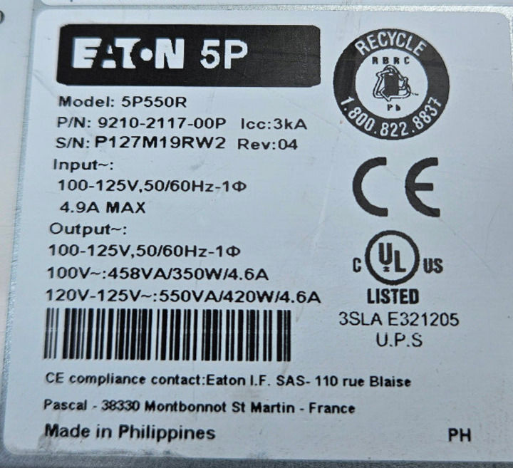 EATON 5P550R UPS - High-Performance Uninterruptible Power Supply