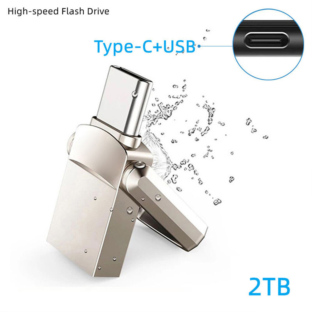2x 1TB Type C USB 3.0 Flash Drives - High-Speed Storage for PC and Laptop