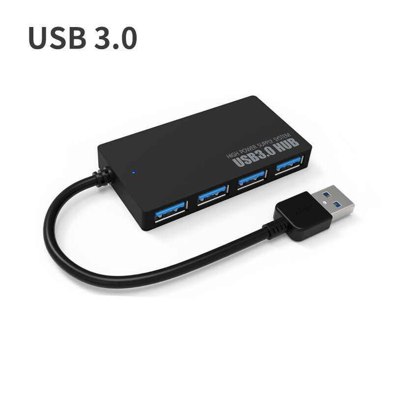 4-Port USB 3.0 Hub Adapter with Charger - High-Speed Connectivity for All Devices