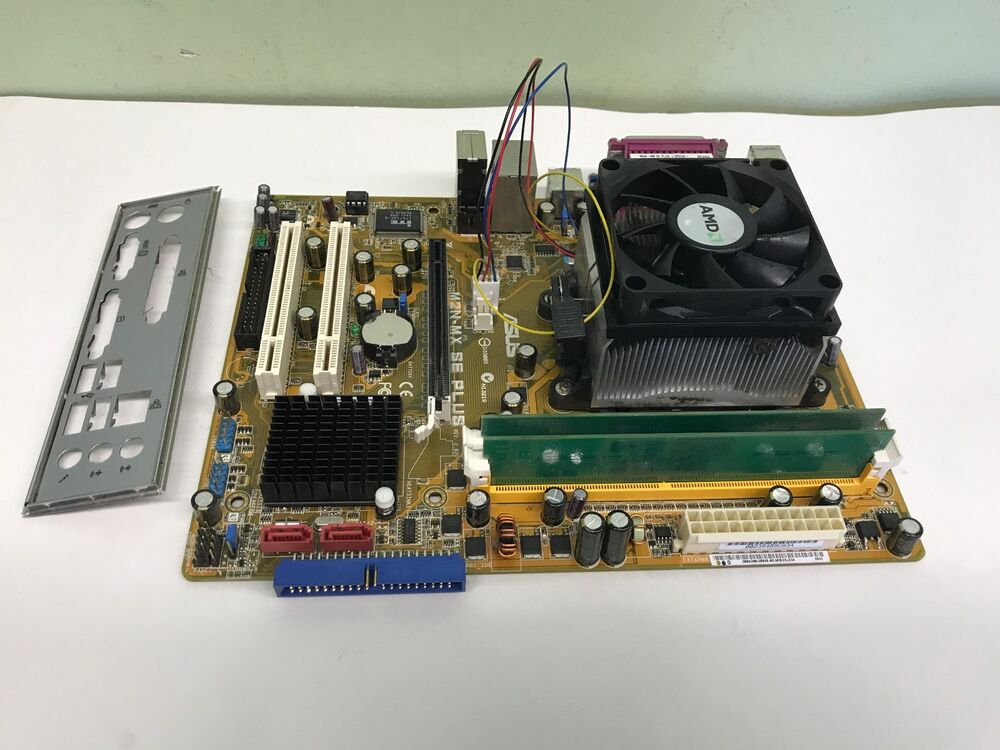 ASUS MZN-MX SE PLUS Motherboard Bundle with AMD CPU, 2GB RAM, and IO Plate
