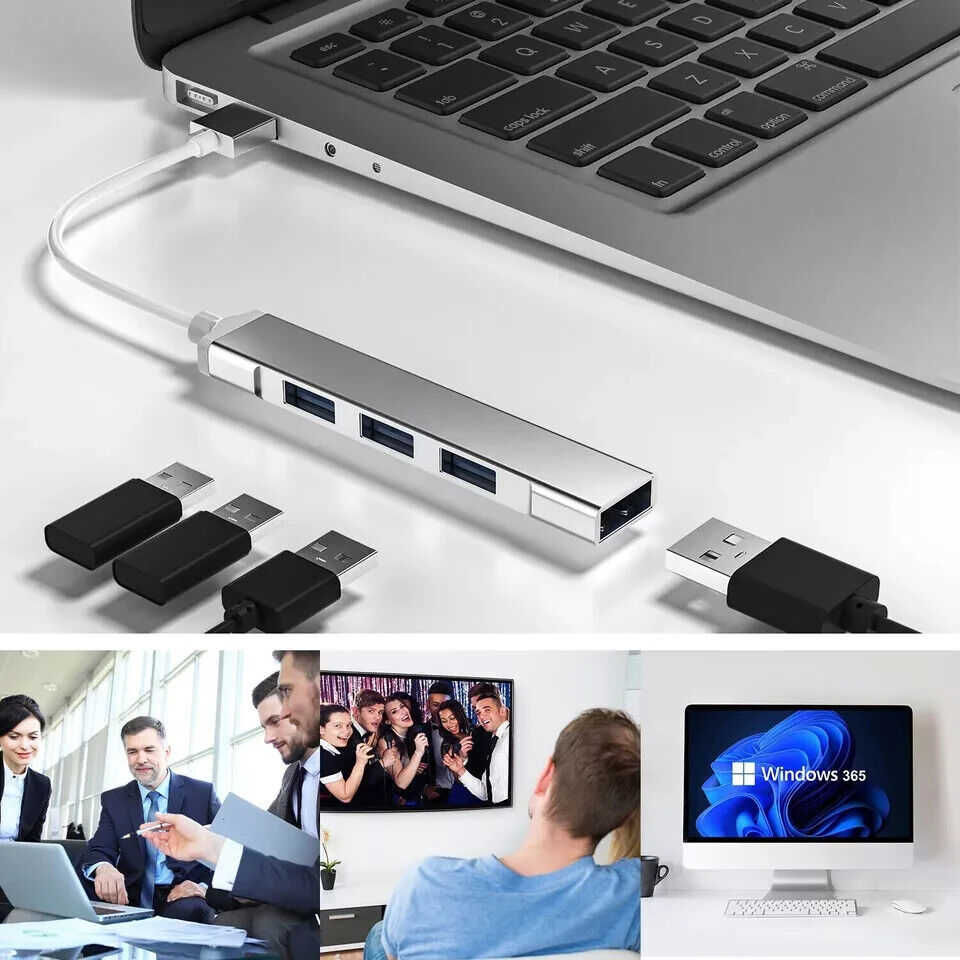 4-Port USB 3.0 Hub for Enhanced Laptop Connectivity
