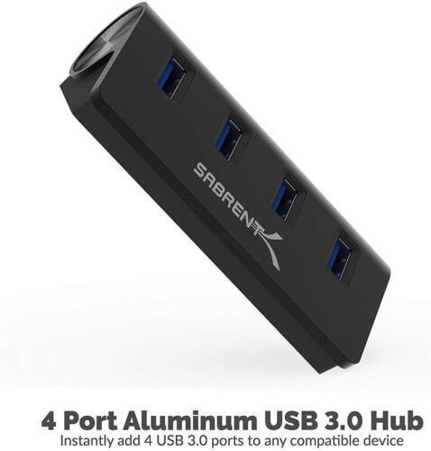 SABRENT 4-Port USB 3.0 Aluminum Data Hub with Cable (HB-MC3B)