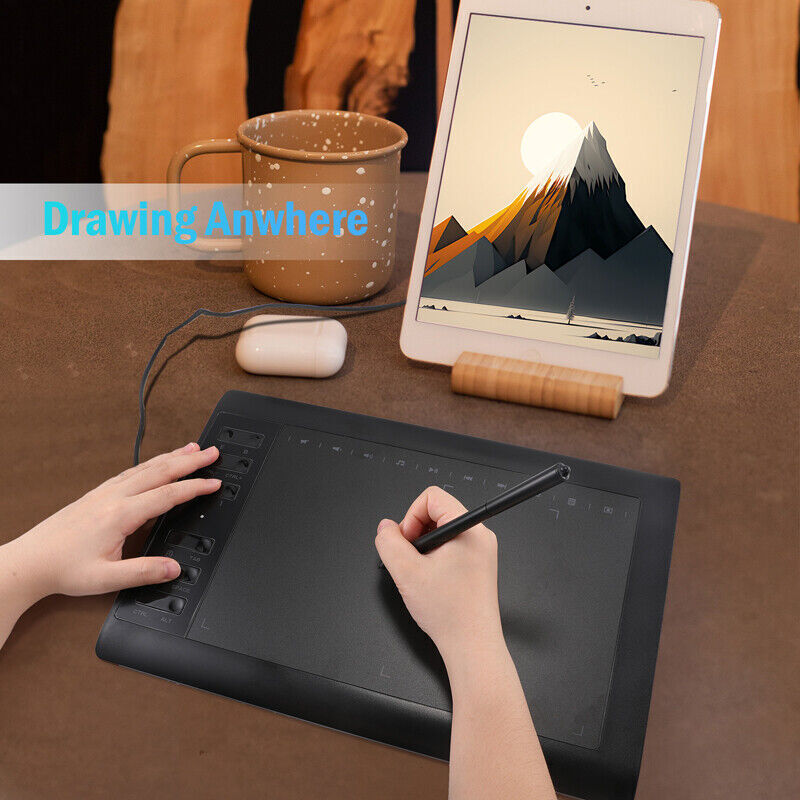 10x6 inch Professional Digital Drawing Tablet with Battery-free Pen