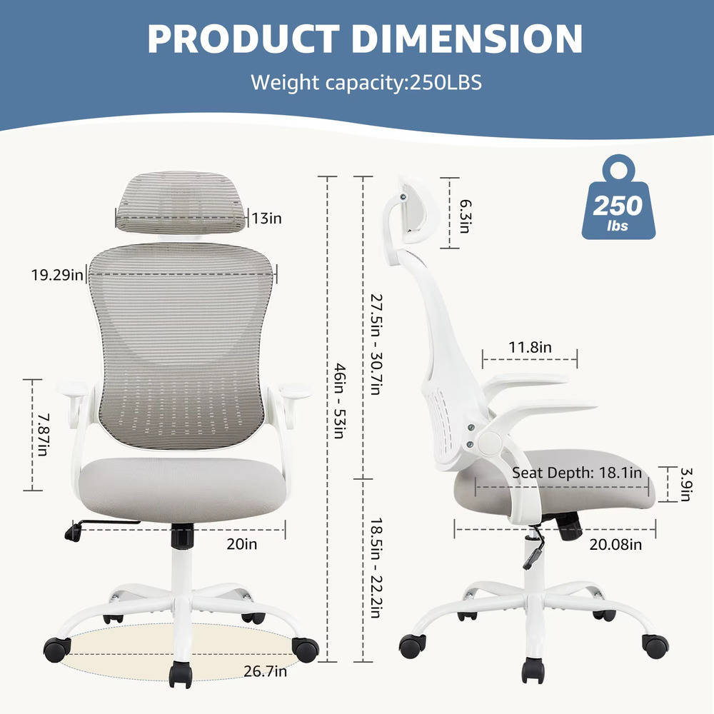 Ergonomic Breathable Mesh Office Chair with Adjustable Features