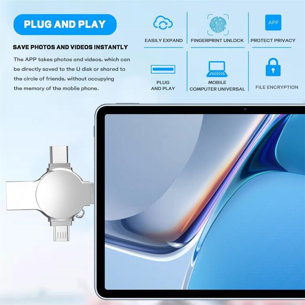 Versatile 4in1 USB 3.0 iFlash Drive - High-Capacity OTG Photo Memory Stick