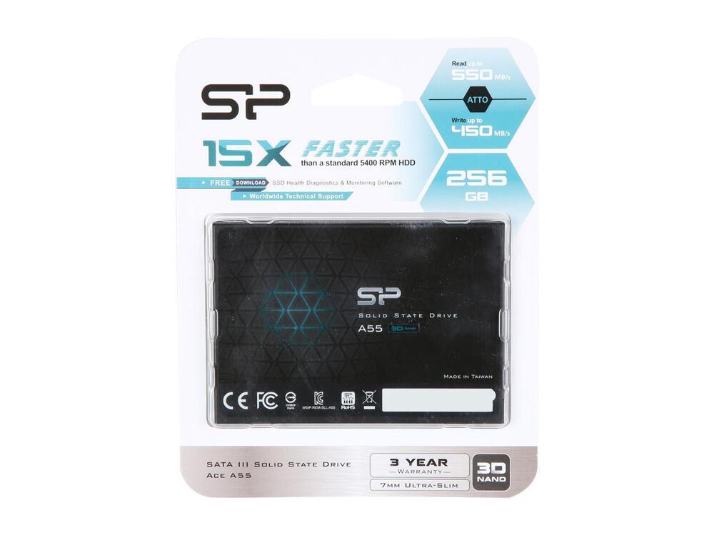 Silicon Power Ace A55 2.5" 256GB SATA III 3D TLC SSD - High-Performance Storage