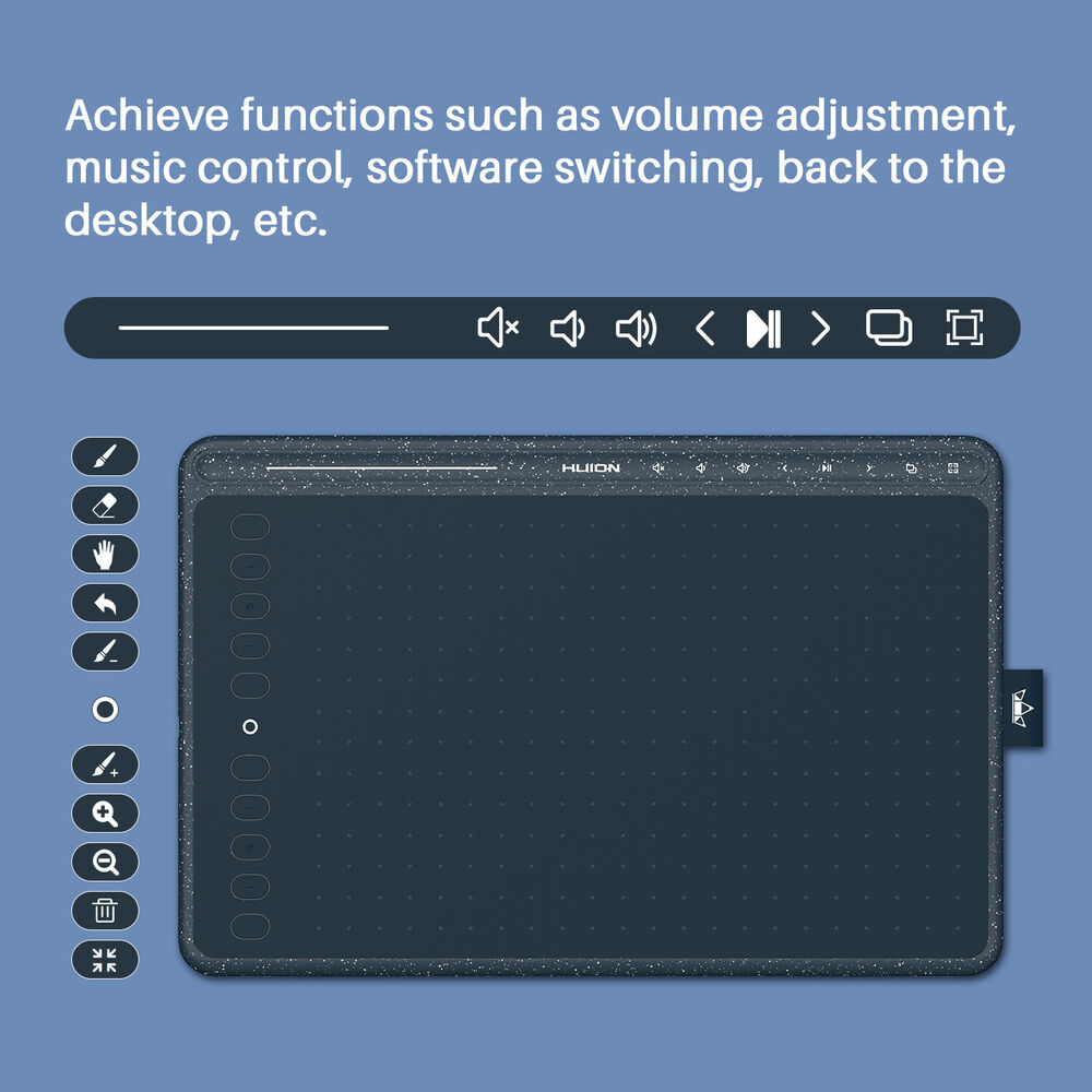 Huion HS611 Graphics Tablet - Enhanced Art Experience with Tilt and Battery-Free Pen