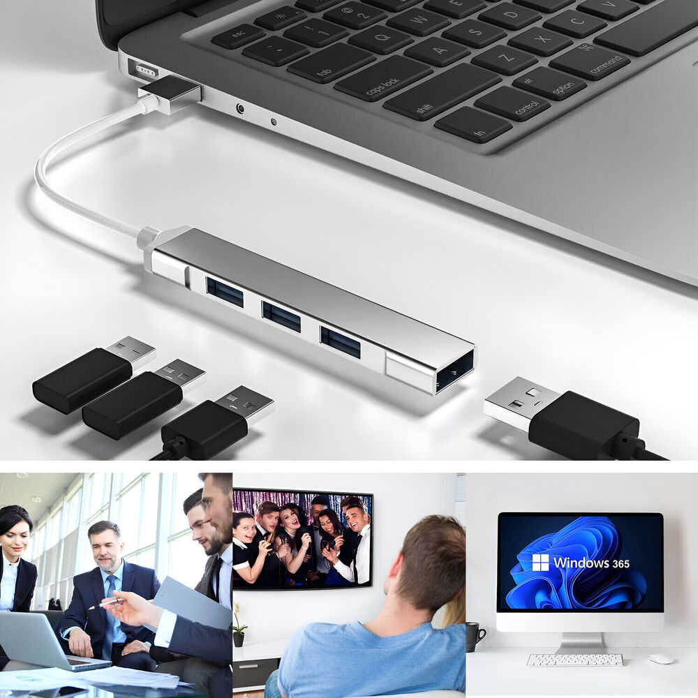 USB 3.0 4-Port Hub Splitter - Enhanced Connectivity for Multiple Devices