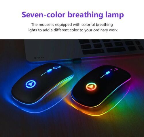 2.4GHz Wireless Optical Mouse with Rechargeable Battery and RGB Lighting
