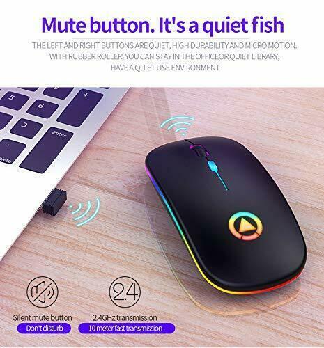 2.4GHz Wireless Optical Mouse with Rechargeable Battery and RGB Lighting