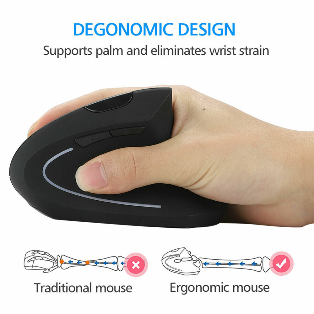 Ergonomic Vertical Optical Mouse with Customizable Keys