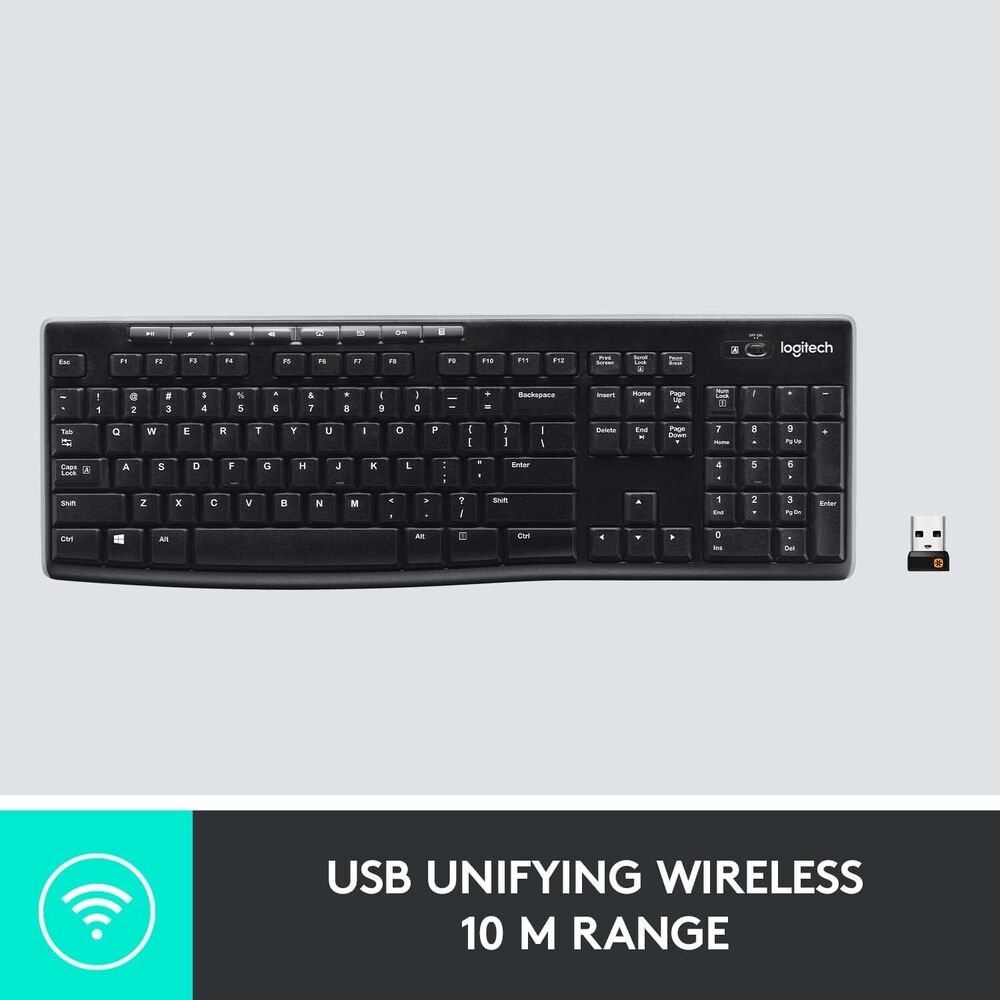 Logitech K270 Wireless Keyboard with Number Pad and 2.4 GHz Connectivity
