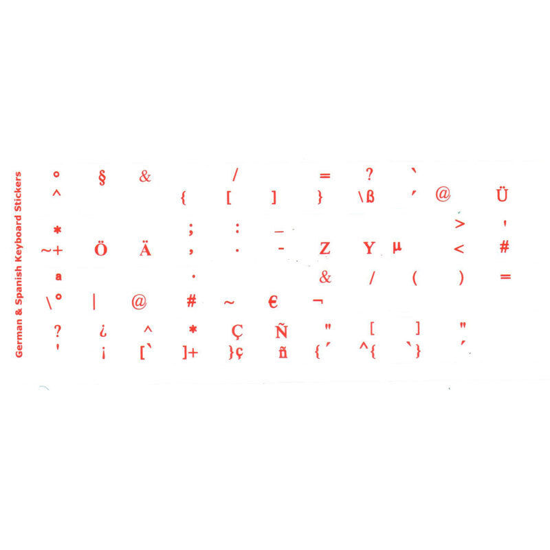 German Language Transparent Keyboard Sticker Set - Enhanced Visibility
