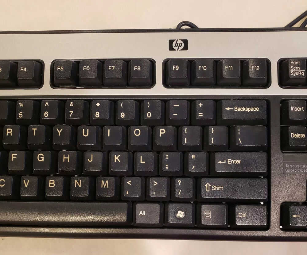 HP KU-0316 434821-001 Black/Silver Standard USB Wired Keyboard
