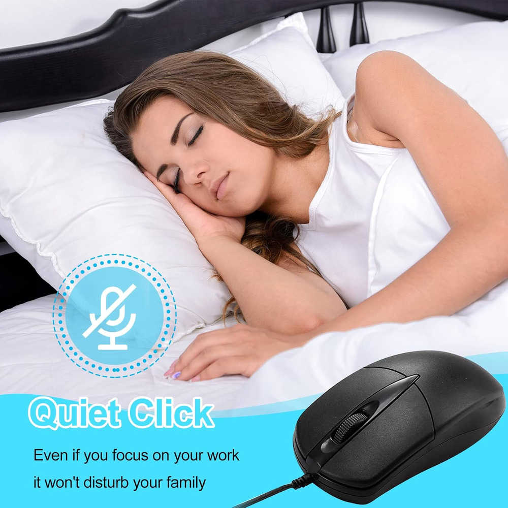 Ergonomic High-Precision USB 2.0 Wired Optical Mouse with Scroll Wheel