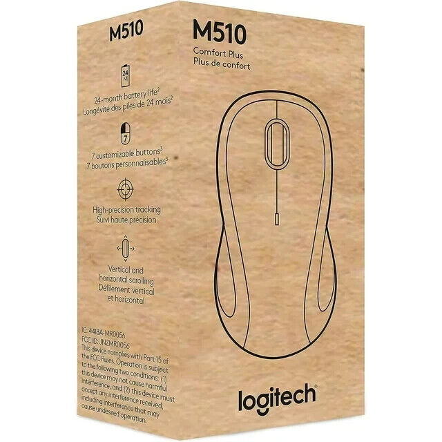 Logitech M510 Wireless Laser Mouse - Enhanced Precision and Comfort