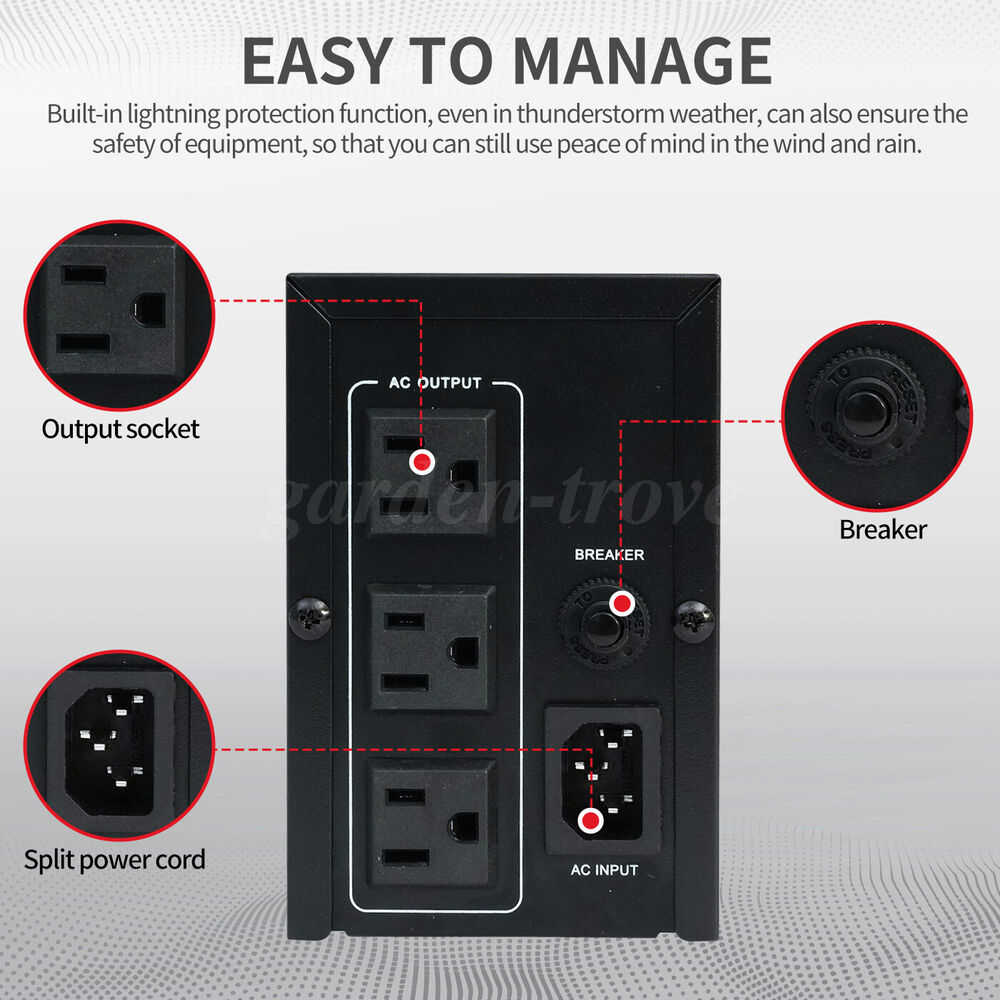 1000VA 600W UPS with LCD Display - Reliable Power Backup