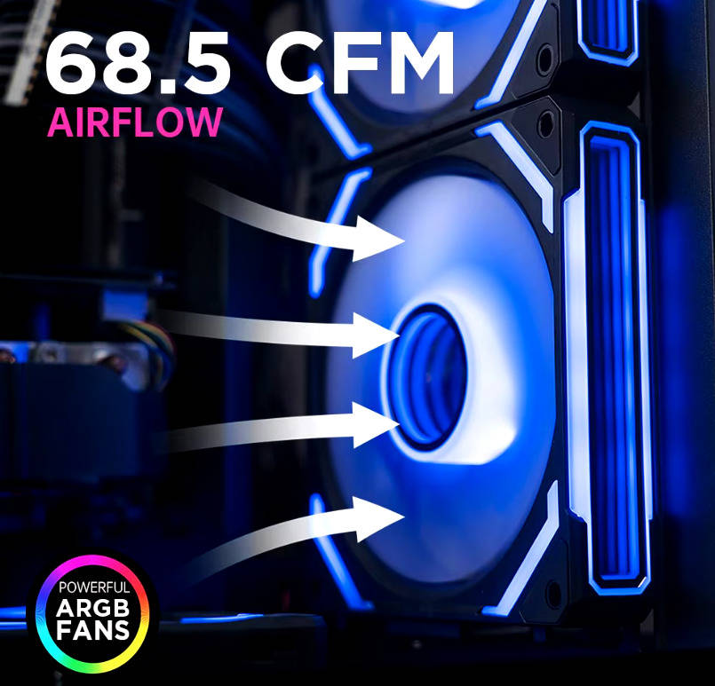 Cosmiq ARGB 120mm Modular Fan Daisy Chain - Enhanced PC Cooling System