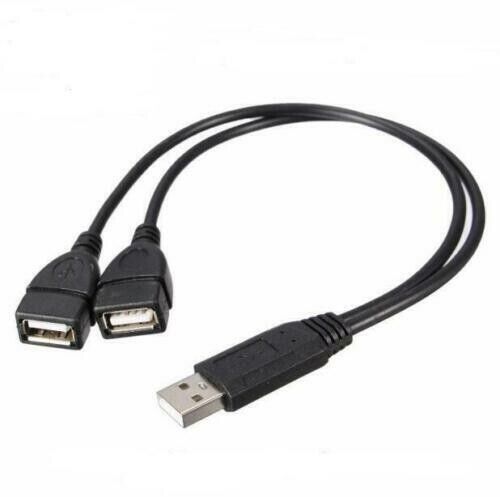 3-Pack USB 2.0 A Male to Dual Female Y Splitter Adapter Cables