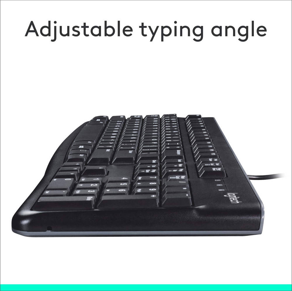 Logitech K120 Wired Keyboard - Reliable, Spill-Resistant, Full-Size