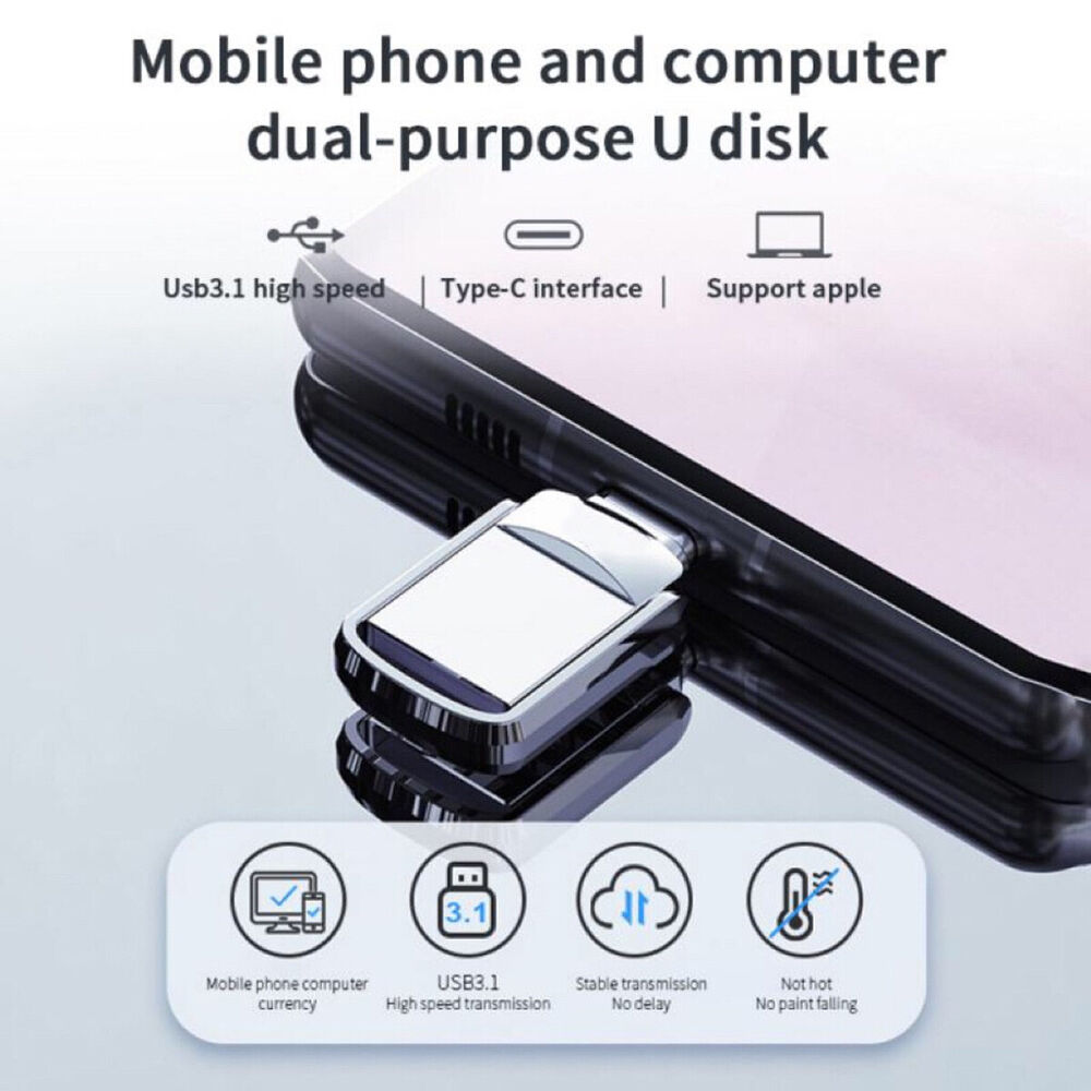 High-Capacity 1TB/2TB USB 3.0 Type-C Flash Drive for Speedy Data Transfer