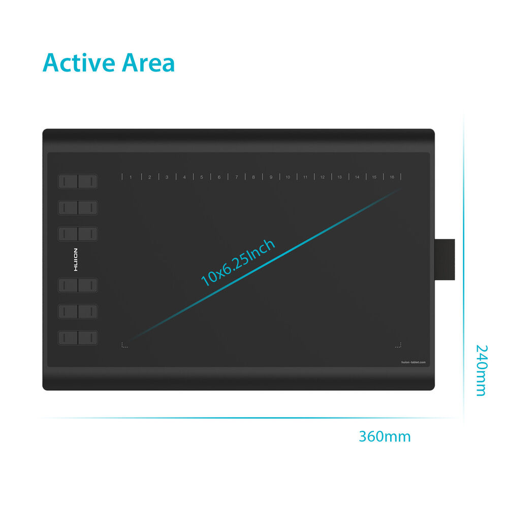 Huion H1060P Refurbished Graphics Tablet with Battery-free Pen