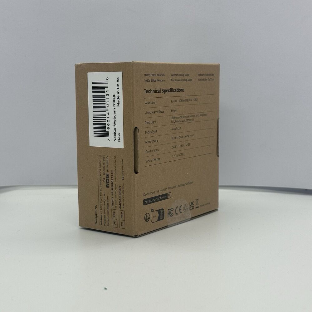 NEXIGO N960E 1080P Webcam with Adjustable Ring Light