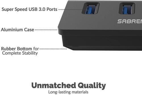 SABRENT 4-Port USB 3.0 Aluminum Data Hub with Cable (HB-MC3B)