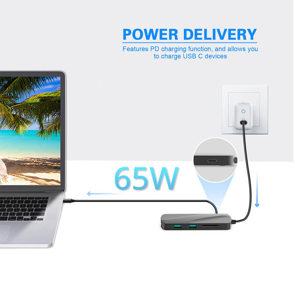 6-in-1 USB 3.0 Type-C Hub with 4K HDMI and Dual USB Ports