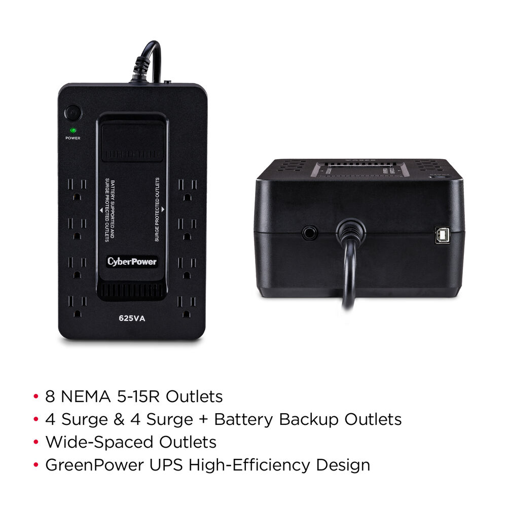 CyberPower XC625-R 625VA/375W UPS - Certified Refurbished Power Backup