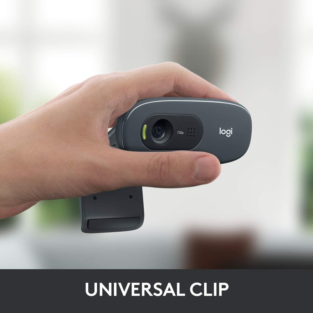 Logitech C270 HD Webcam with Built-in Mic for Clear Video Calls