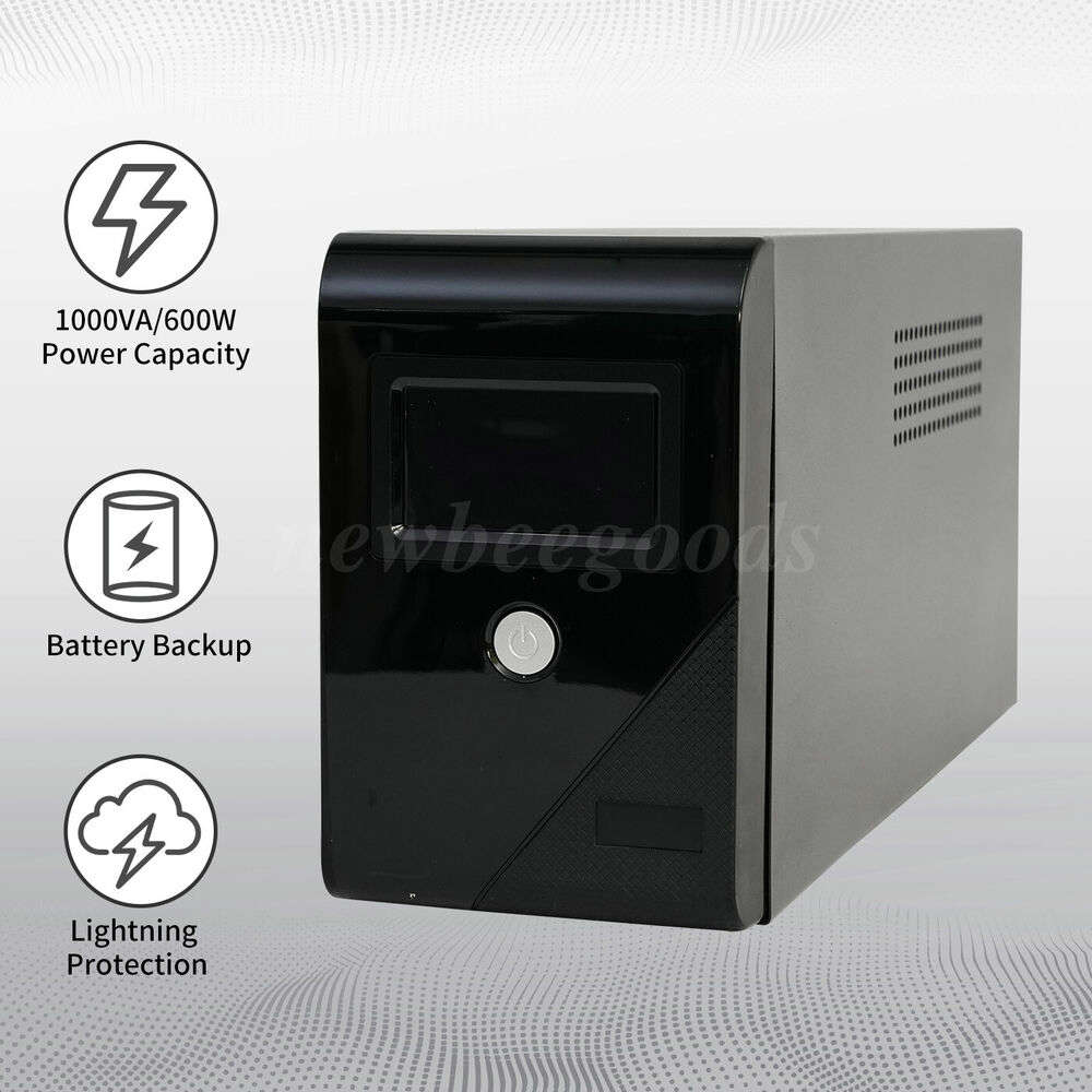 1000VA 600W UPS with LCD Display and Battery Backup