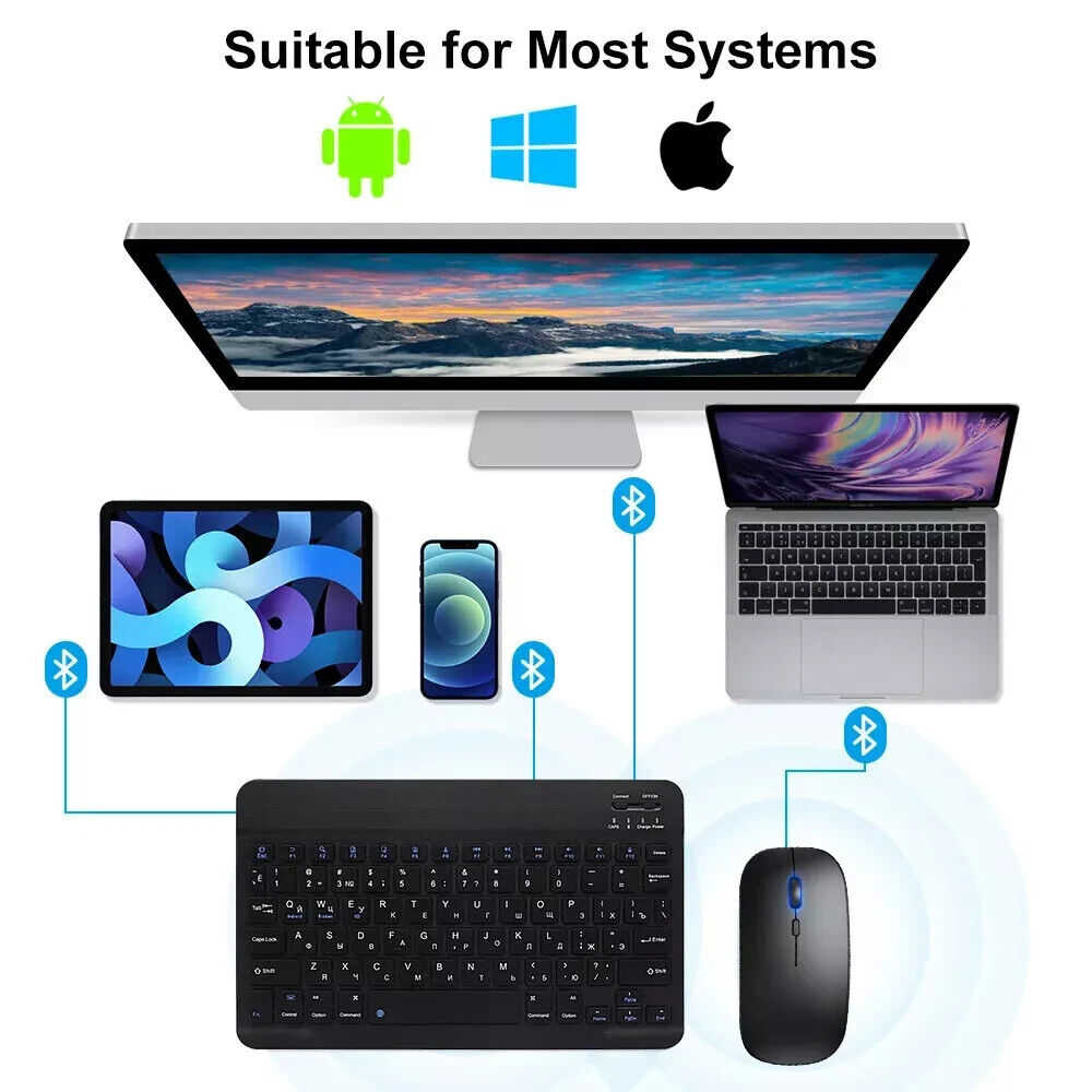 Wireless Bluetooth Keyboard and Mouse Combo Set
