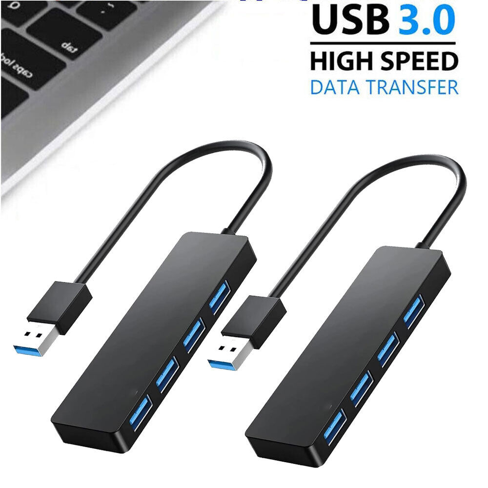 4-Port USB 3.0 Hub with Splitter and Expander for Enhanced Laptop Connectivity
