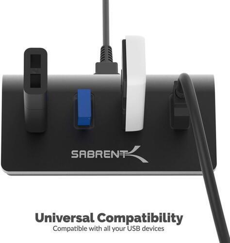 SABRENT 4-Port USB 3.0 Aluminum Data Hub with Cable (HB-MC3B)