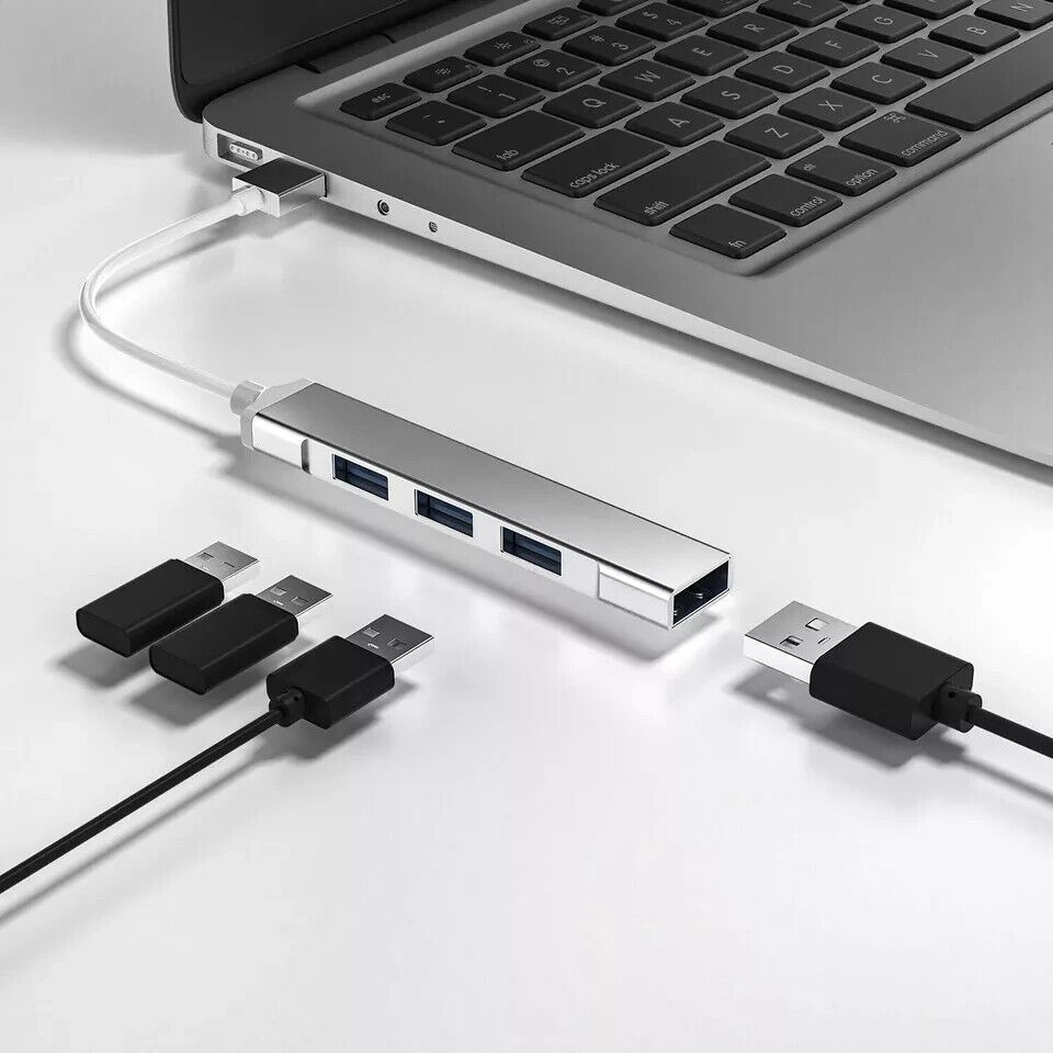4-Port USB 3.0 Hub for Enhanced Laptop Connectivity
