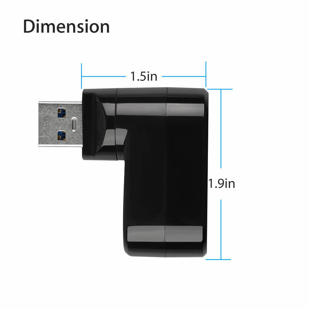 3 Port USB 3.0 Hub Splitter - Boost Connectivity for Multiple Devices