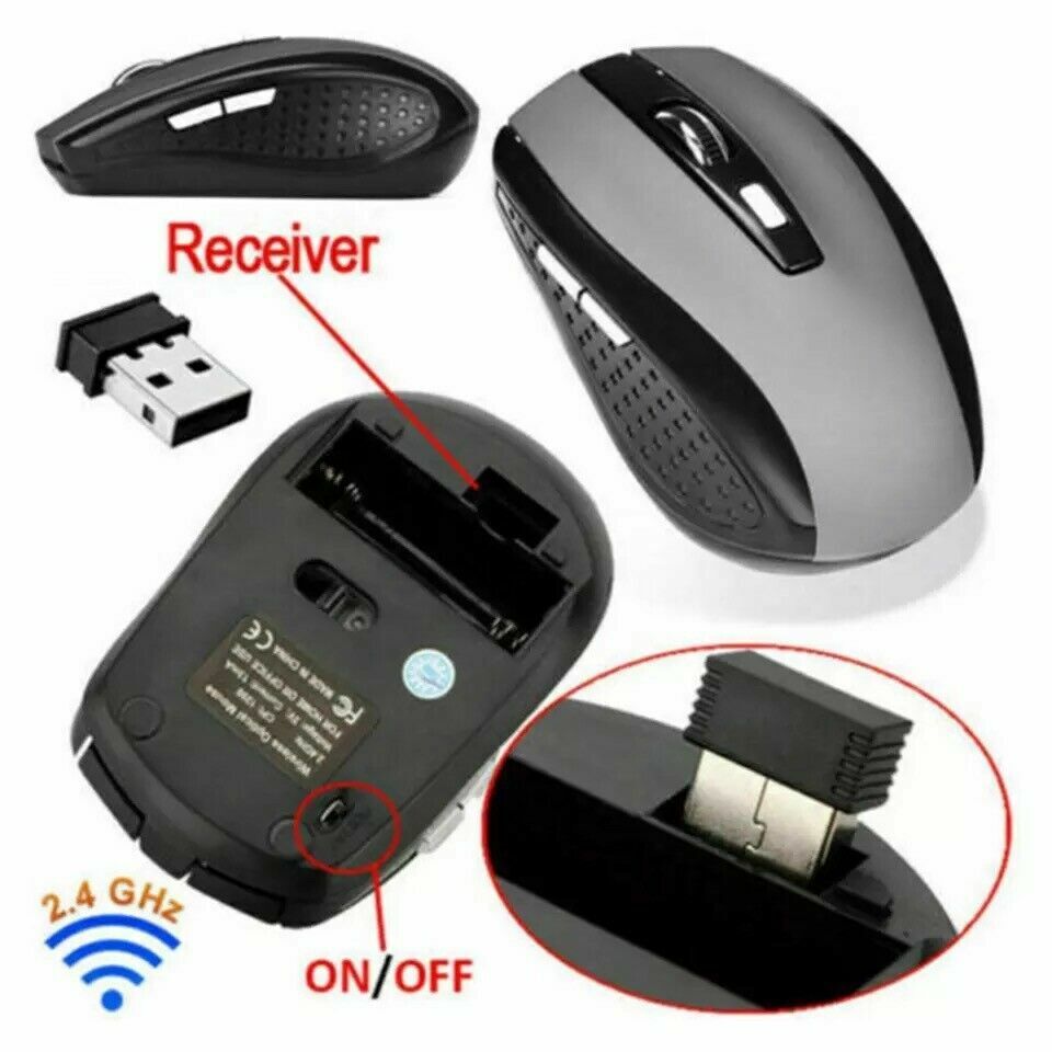 2.4GHz Wireless Optical Mouse with Adjustable DPI and Ergonomic Design