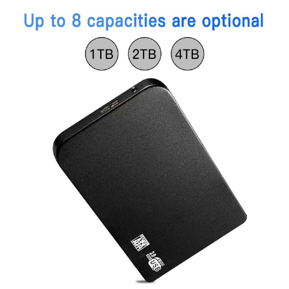 Enhanced Storage with 1/2/4TB USB 3.0 External Hard Drive