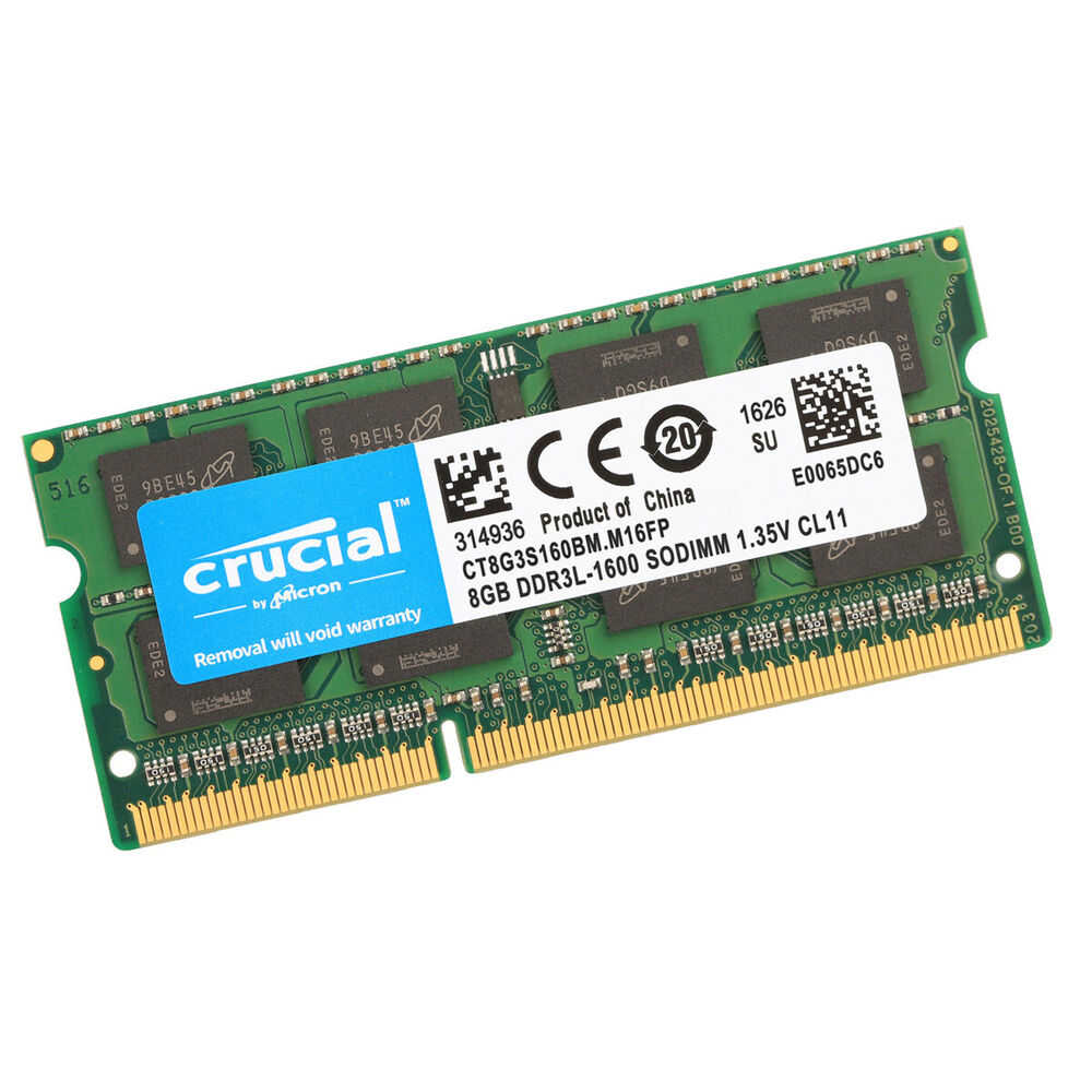 Crucial 10x 8GB DDR3L 1600MHz SODIMM RAM Kit for Laptops