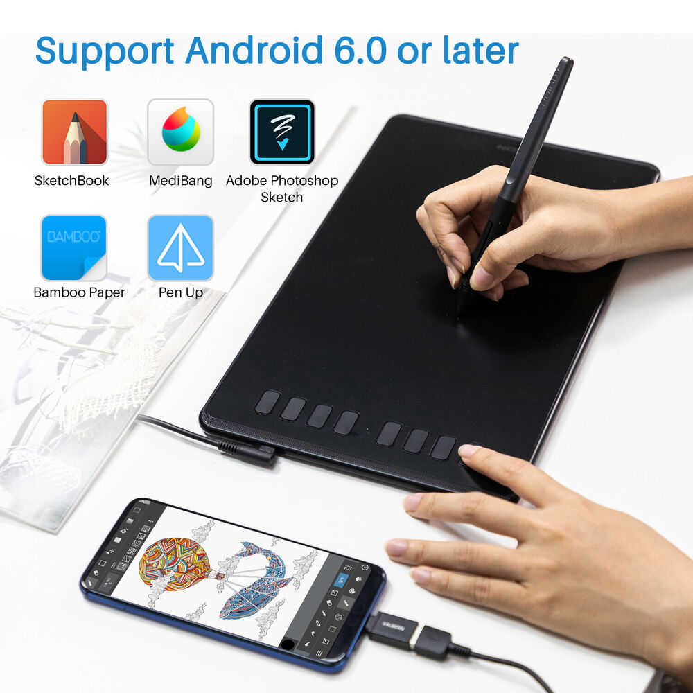 Huion H950P Graphics Drawing Tablet - Certified Refurbished with OTG and Tilt Support