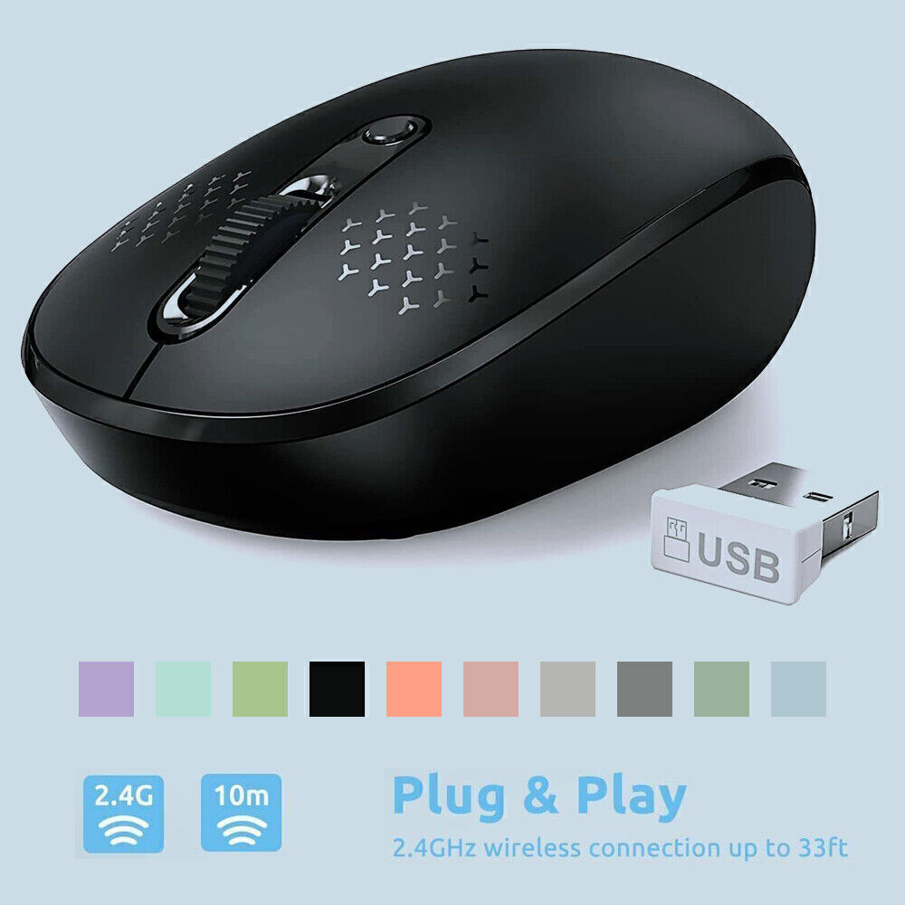 Wireless 2.4GHz Ergonomic Optical Mouse with Adjustable DPI