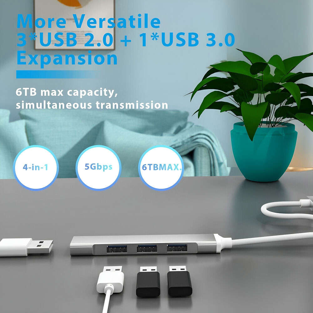 USB 3.0 4-Port Hub Splitter - Enhanced Connectivity for Multiple Devices