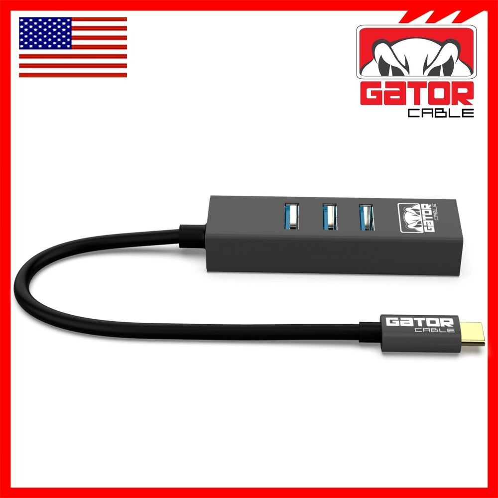 USB-C 3.1 Gigabit Ethernet Adapter with 3-Port HUB - High-Speed Connectivity