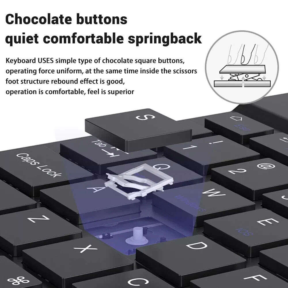 Ergonomic Wireless Rechargeable Keyboard and Mouse Set