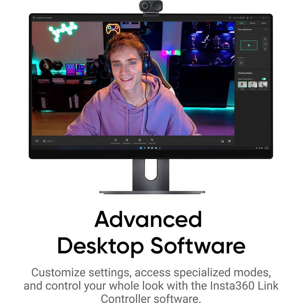 Insta360 Link 2C AI-Powered 4K Webcam - Enhance Your Video Conferencing Experience